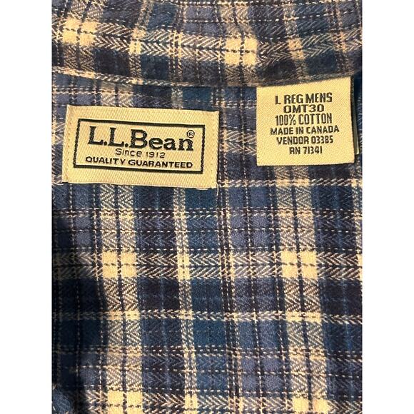 L.L. Bean Men’s Large Plaid Flannel Shirt - Picture 2 of 4